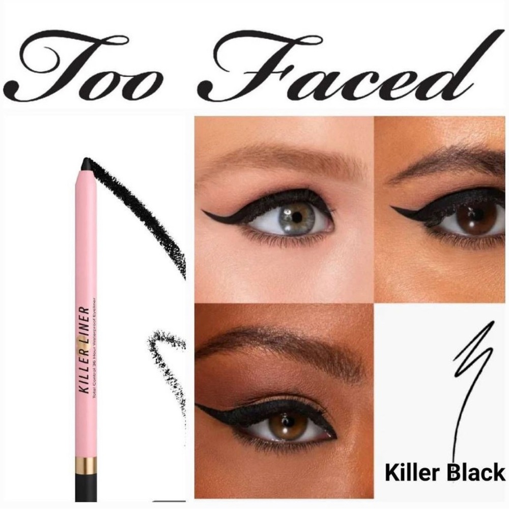 NEW Too Faced Killer Liner Color Killer Black